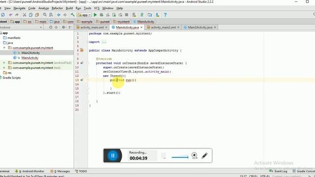 How to use Intent using Thread concept смотреть онлайн