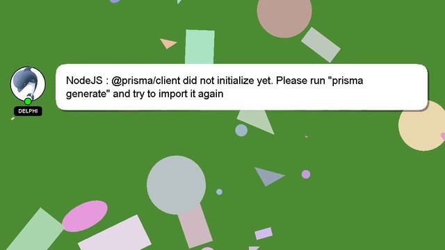 NodeJS : @prisma/client did not initialize yet. Please run "prisma generate" and try to import it a смотреть онлайн