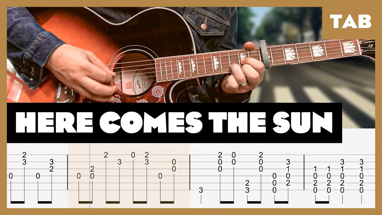 The Beatles (George Harrison) - Here Comes the Sun - Chords | Guitar Tab | Lesson | Cover | Tutorial смотреть онлайн