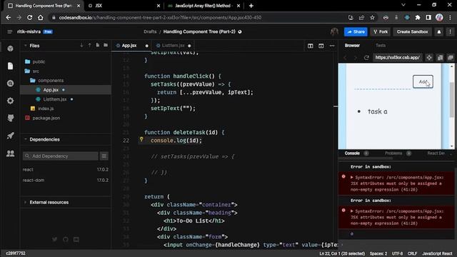 Handling Component Tree Part-2 | Thinking in React смотреть онлайн