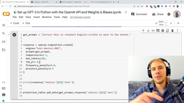 GPT-3 in Python Tutorial using the OpenAI API and Weights & Biases (Model Behind ChatGPT) смотреть онлайн