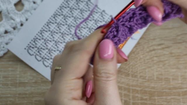 Плотный узор с рельефными столбиками | Вязание крючком | Как научиться вязать крючком смотреть онлайн