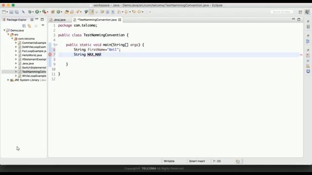 Java Naming Convention In Java смотреть онлайн