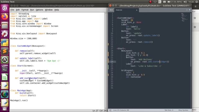 Kivy Advanced Dynamically added widget functions смотреть онлайн
