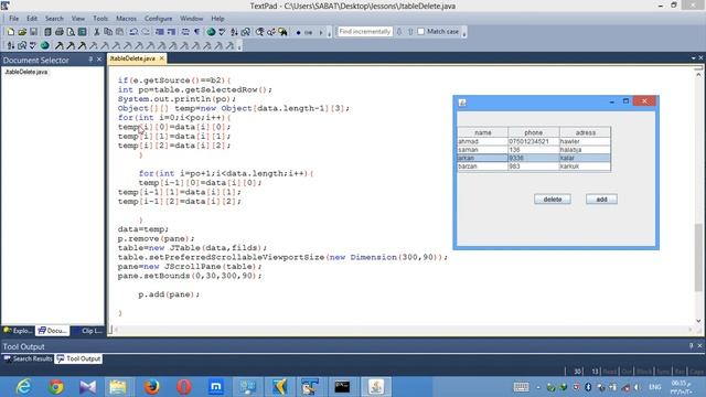 JTable Delete Row in java swing by kurdish смотреть онлайн