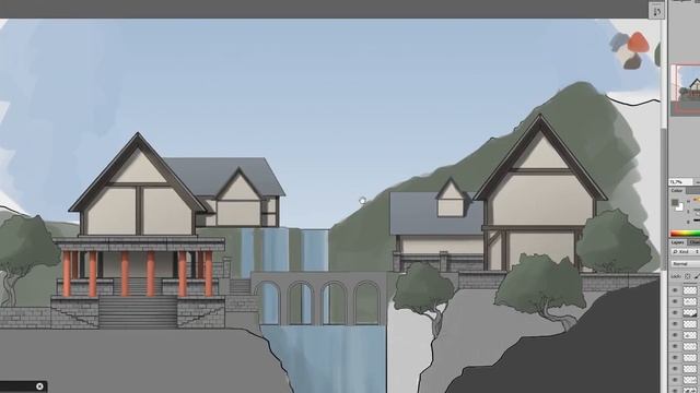 Дорисовываем работу ученика в Photoshop