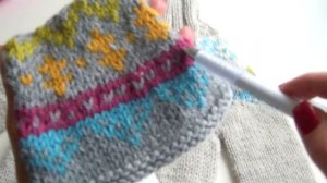 Как вязать жаккард на круглой кокетке. Свитер с жаккардом. Вязание спицами