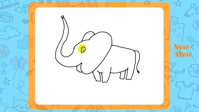 Как нарисовать слона.Видео урок рисования для детей 3-5 лет.Рисуем слона.Каля Маля смотреть онлайн