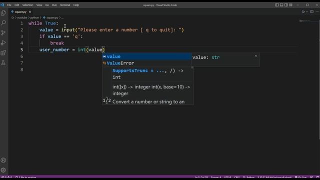 Python program to print square of odd numbers, and skip even numbers смотреть онлайн