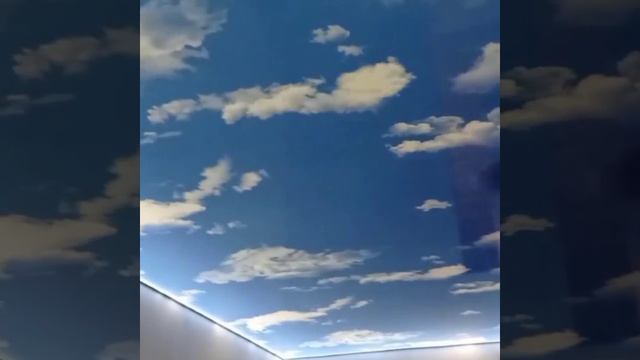 Натяжной потолок в спальную. Облака с подсветкой смотреть онлайн