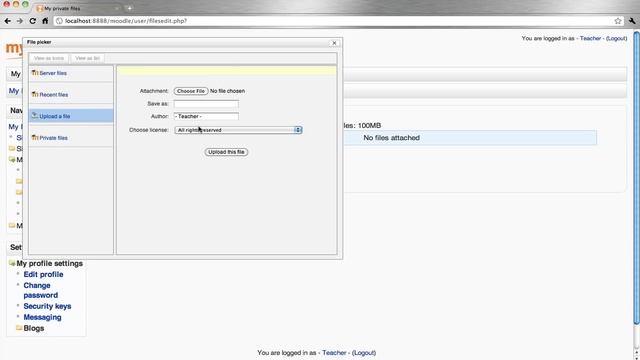 Moodle - Private Files - 005 смотреть онлайн
