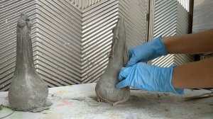 Курочки из цемента своими руками/  поделки для сада из цемента/ DIY cement chiсkens