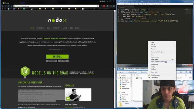 NodeJS - Setting up a Web Server - Tutorial 1 смотреть онлайн
