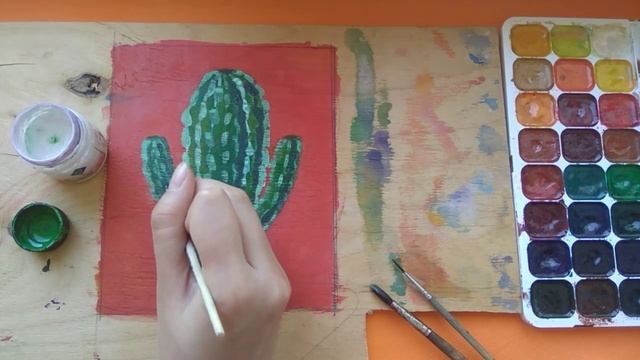 Как нарисовать кактус? Рисую кактус на фанере! смотреть онлайн