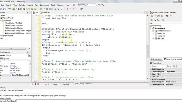 Text Files in Delphi - Reading from a text file example смотреть онлайн