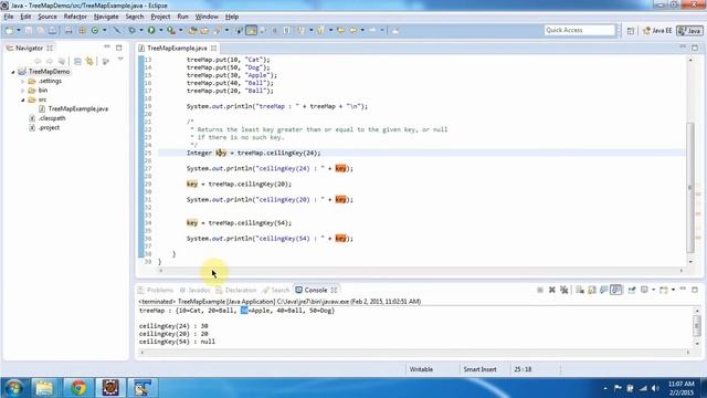 TreeMap (ceilingkey method) | Java Collection Framework смотреть онлайн