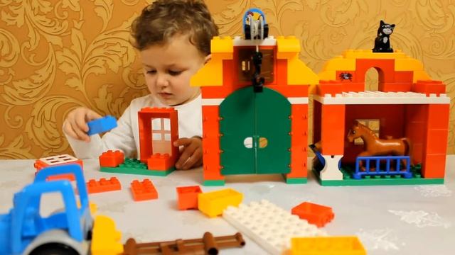 Видео для детей. Собираем конструктор LEGO Ферма. Video for kids and Lego toys смотреть онлайн
