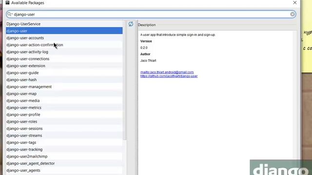 Ищем библиотеки для Django используя PyCharm. смотреть онлайн