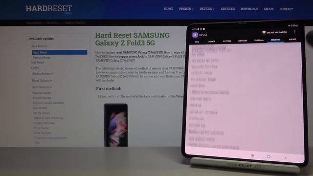 Програма CPU-Z на телефоне SAMSUNG Galaxy Z Fold3 5G. смотреть онлайн