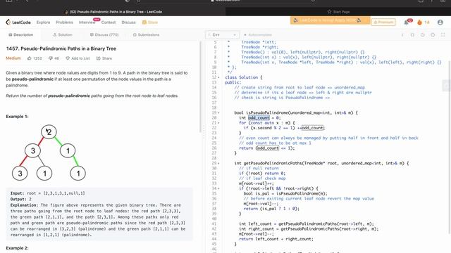 ✅ Pseudo-Palindromic Paths in a Binary Tree | Leetcode Daily Challenge 14/30| Leetcode solutions|C+ смотреть онлайн