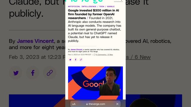 Google has purchased Chat GPT rival Anthropic AI! #news #chatgpt смотреть онлайн