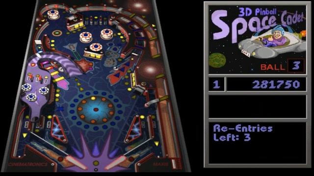 Throwback 3D Pinball Space Cadet game play смотреть онлайн
