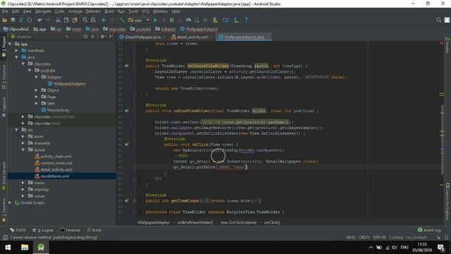 Detail Activity With Data Position Recyclerview Items OnClick Android смотреть онлайн