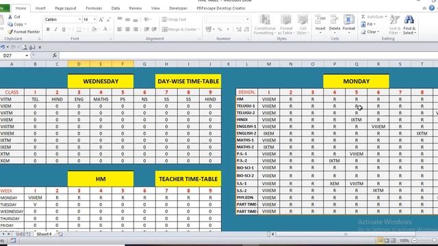 DAY-WISE, CLASS-WISE , TEACHER WISE TIME-TABLE MODEL 1 смотреть онлайн