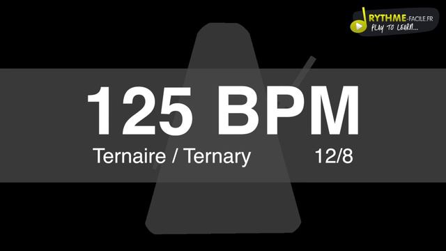 Metronome Clic - 125 BPM - Drums Sound - ternaire смотреть онлайн