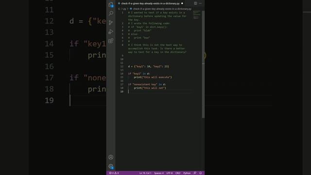 python - Check if a given key already exists in a dictionary смотреть онлайн