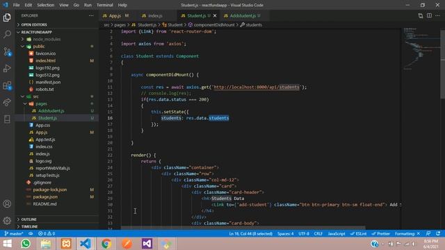 React JS with Laravel 8 API: fetch/get data from database in React JS with laravel 8 api - Part 3 смотреть онлайн