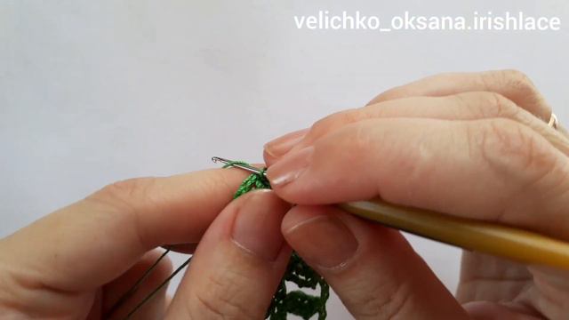 Листик для ирландского кружева крючком. Irish lace. смотреть онлайн