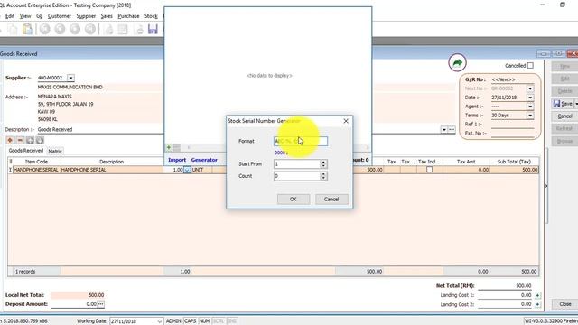 SQL Accounting Software Tutorial 058 Serial Number Module смотреть онлайн