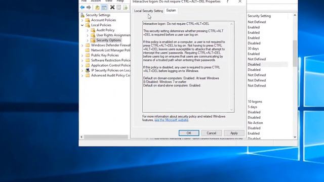 Disable CTRL+ALT+DEL on Windows Server 2019/16/12 смотреть онлайн