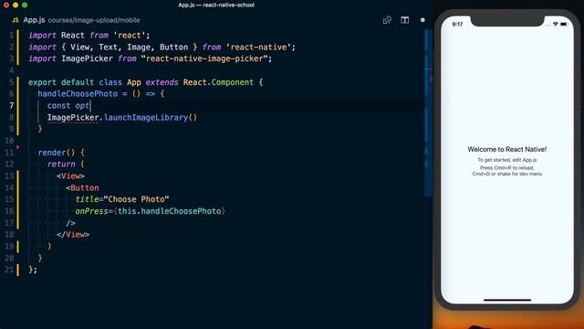 Installing React Native Image Picker | Uploading Images in React Native смотреть онлайн