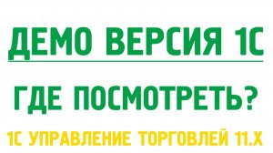 Демонстрационная версия 1С управление торговлей 11