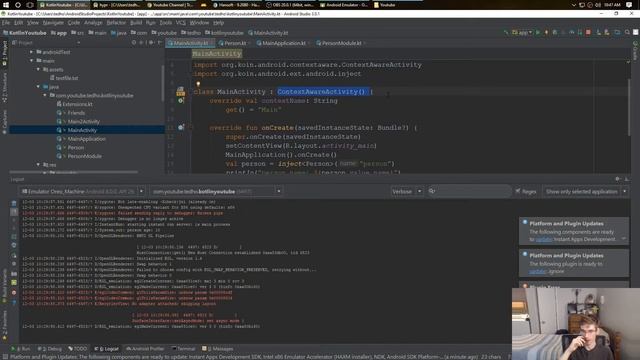 Android Kotlin KOIN Dependency Injection Tutorial смотреть онлайн