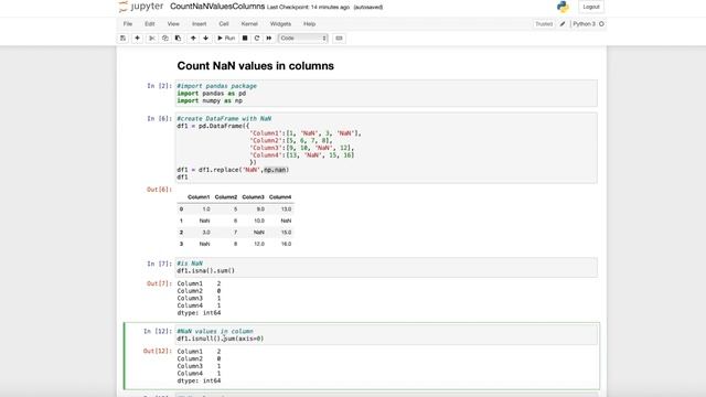 Counting NaN values in pandas DataFrame column in Python смотреть онлайн