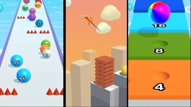 Ball Run Infinity vs SLICE IT all vs Ball Run 2048 // Gameplay walktrough android iOS смотреть онлайн