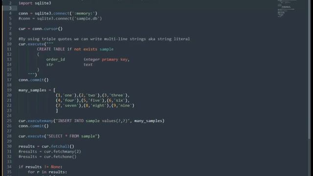 How to use SQLite3 database in Python (Create Database (Memory|Disk), Table, Insert and Select) смотреть онлайн