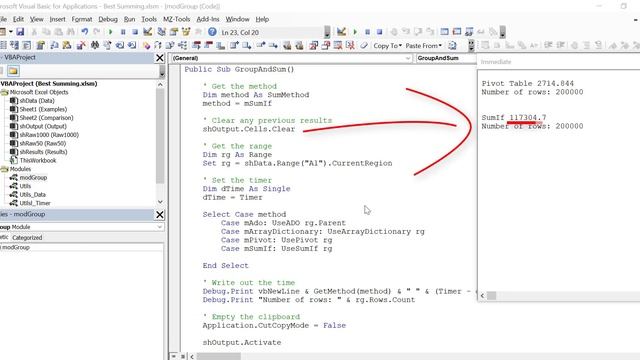 Which Excel VBA Method is the FASTEST for summing data? смотреть онлайн