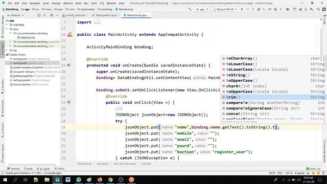 Registration Using retrofit in Android смотреть онлайн