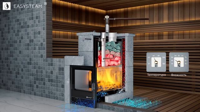 Схема работы печи для русской бани от ИзиСтим смотреть онлайн
