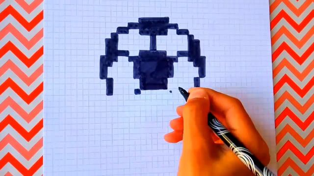 Футбольный Мячик по Клеточкам. Comment dessiner en pixel un ballon de foot. PIXEL ART смотреть онлайн