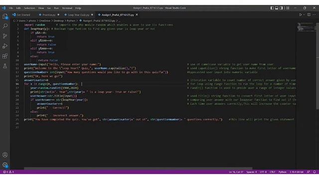 Leap year Quiz in Python Programming Language смотреть онлайн