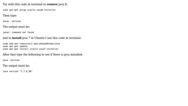 How can I uninstall oracle java 8 and install oracle java 7 instead with webupd8 installer? смотреть онлайн