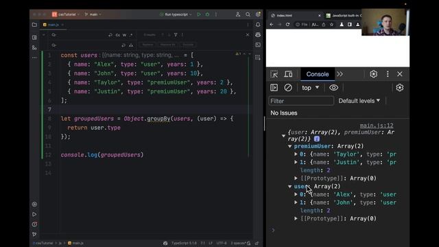 Javascript - How to natively group array смотреть онлайн
