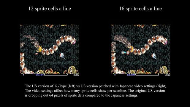 US R-Type for the TurboGrafx-16 sprite line restoration patch comparison смотреть онлайн
