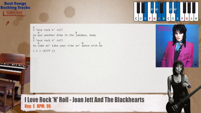 🎹 I Love Rock 'N' Roll - Joan Jett And The Blackhearts Piano Backing Track with chords and lyrics смотреть онлайн