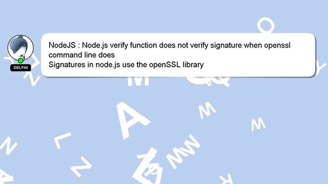 NodeJS : Node.js verify function does not verify signature when openssl command line does смотреть онлайн
